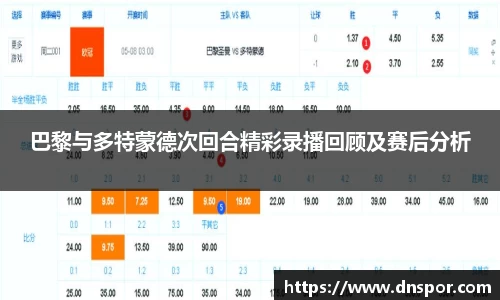 巴黎与多特蒙德次回合精彩录播回顾及赛后分析