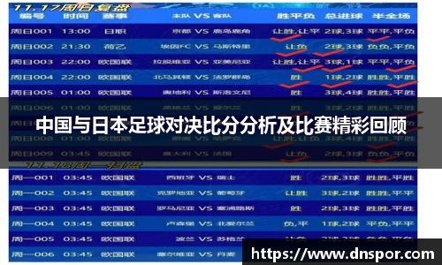 中国与日本足球对决比分分析及比赛精彩回顾